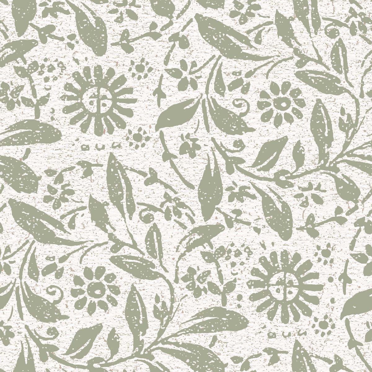Suzanne Nicoll Sage Floral on Cream Fabric