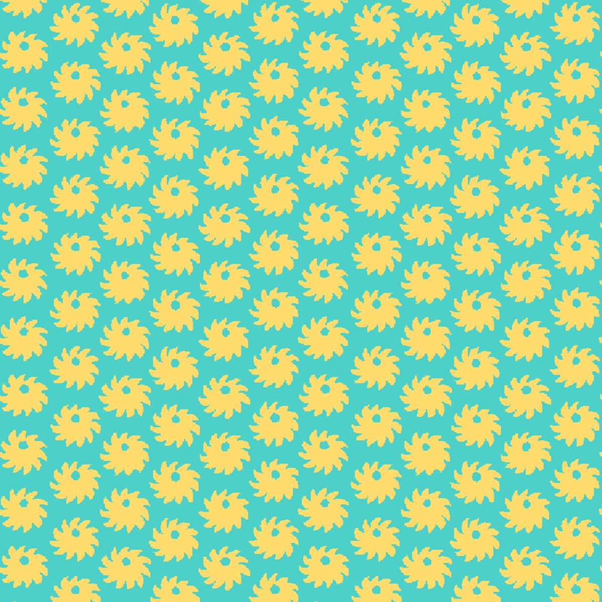 Candy Swirl – Aqua Yellow Pinwheel Fabric