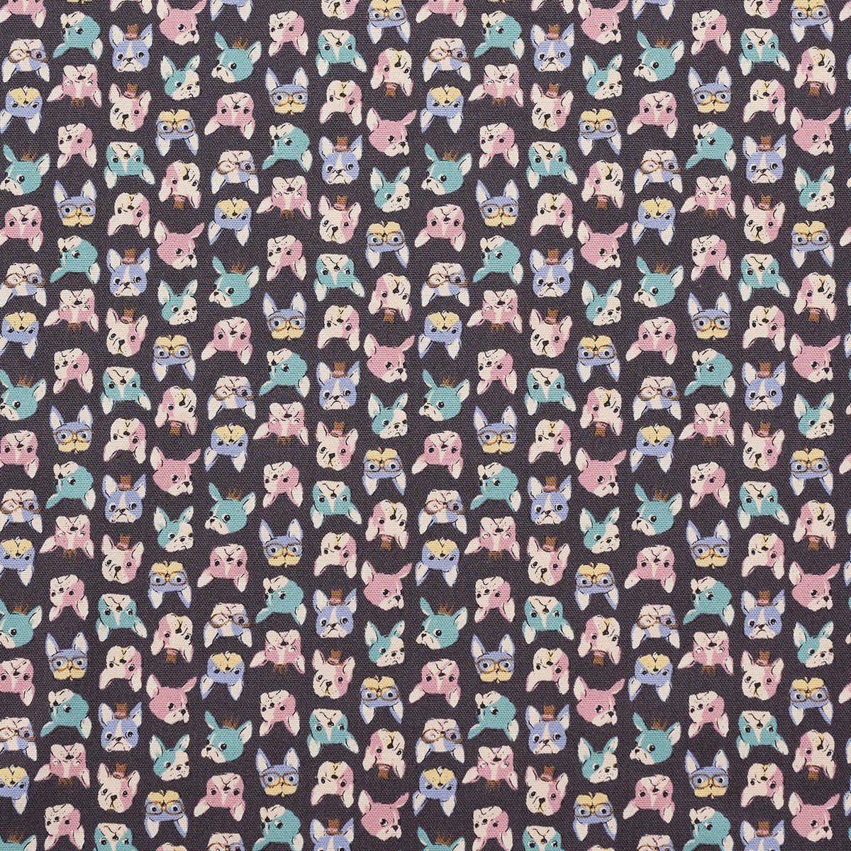 Chibi-pri French bulldog Cotton Oxford – Dark Navy YKA-31120-2