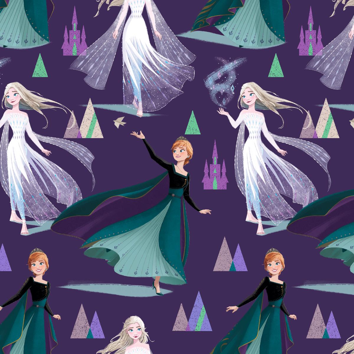 Disney Frozen Purple Elsa & Anna Fabric