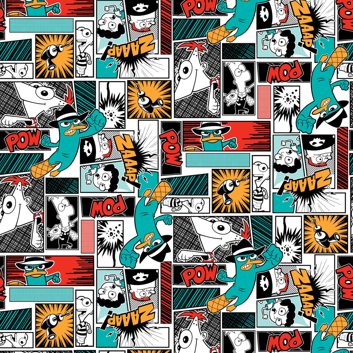 Disney’s Phineas & Ferb Comic Book Collage Fabric