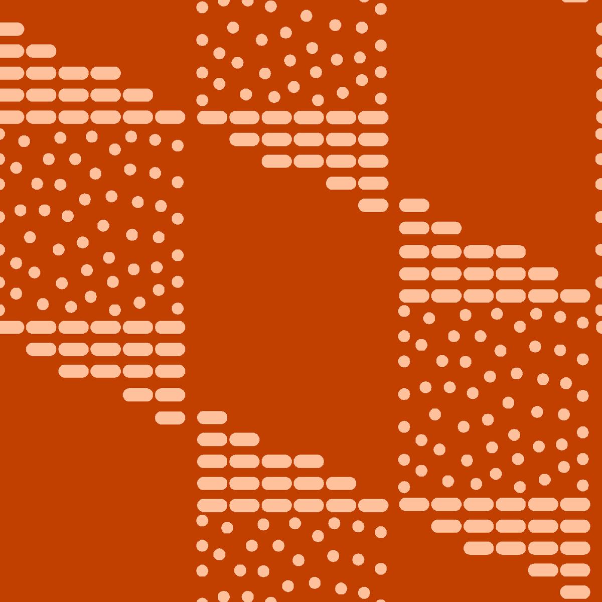Fresh Diamond on Terracotta Fabric