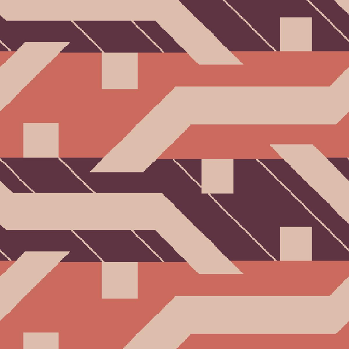 Geometric Weave on Mauve Fabric