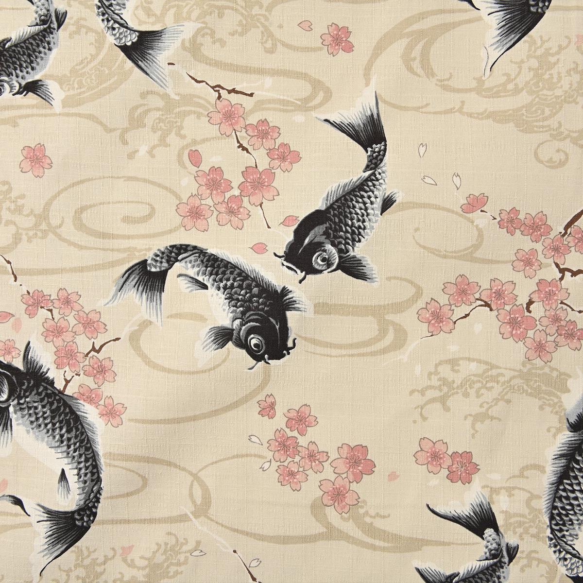 Todoroki Koi Carp Cotton Dobby – Light Beige YGA-49110-1