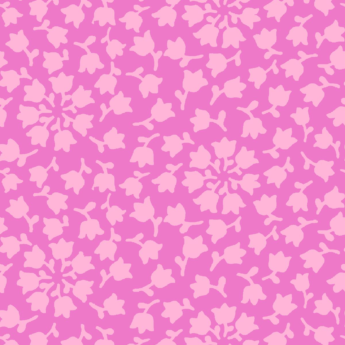 Bell Flowers on Fuchsia & Pink Fabric