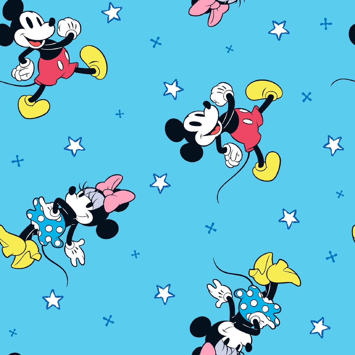 Disney Mickey & Minnie Stars Blue Fabric
