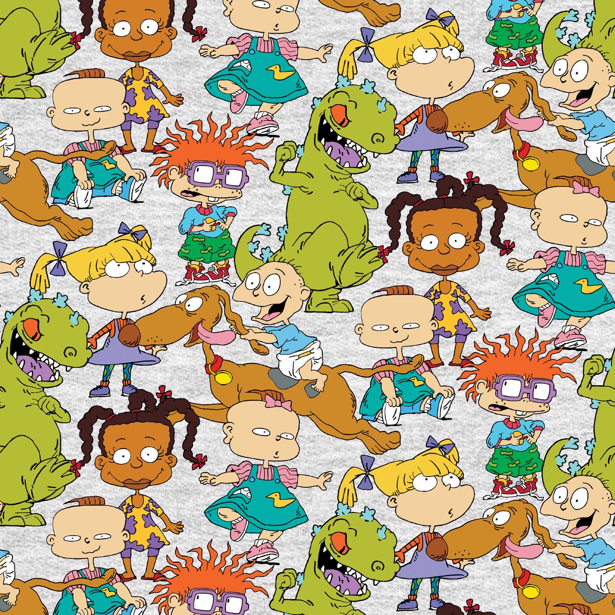 Nickelodeon Rugrats – The Whole Gang – Colorful Character Collage Fabric