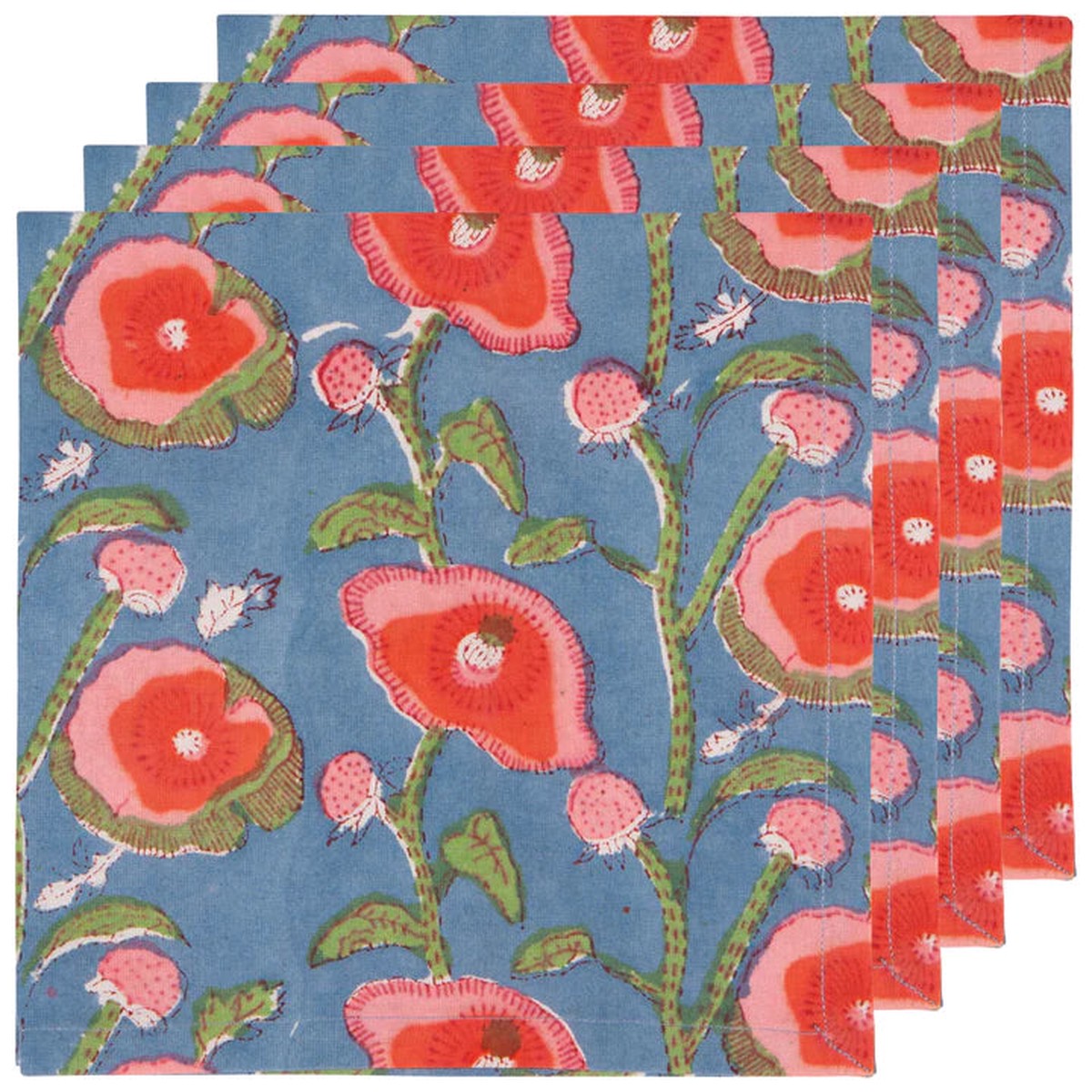 Poppy Napkin S/4 Block Print