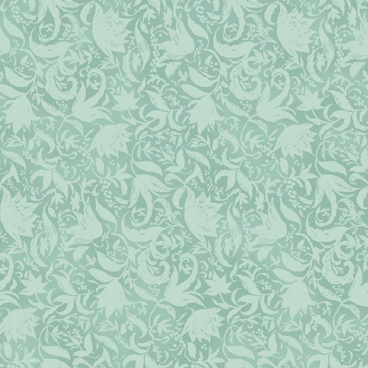 Susan Winget – Whispering Botanica – Mint Floral Fabric