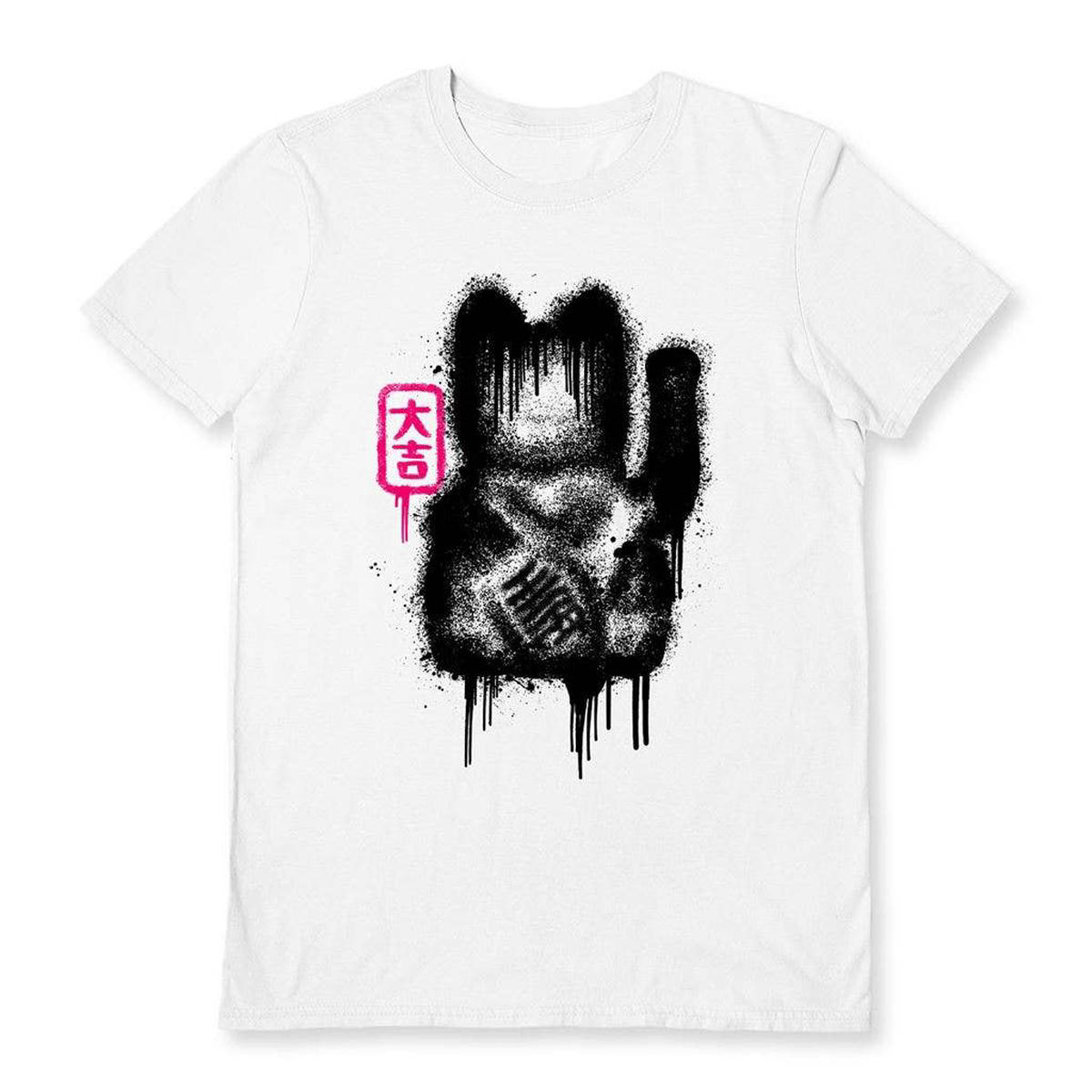 T-shirt blanc Rocket Man 8211 Lucky Cat Spray