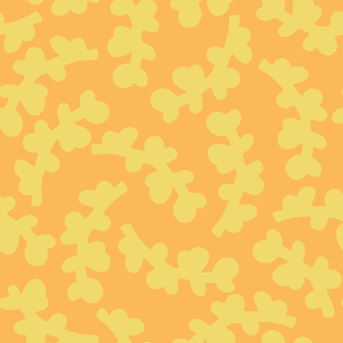 Curved Twigs on Gold & Yellow Fabric