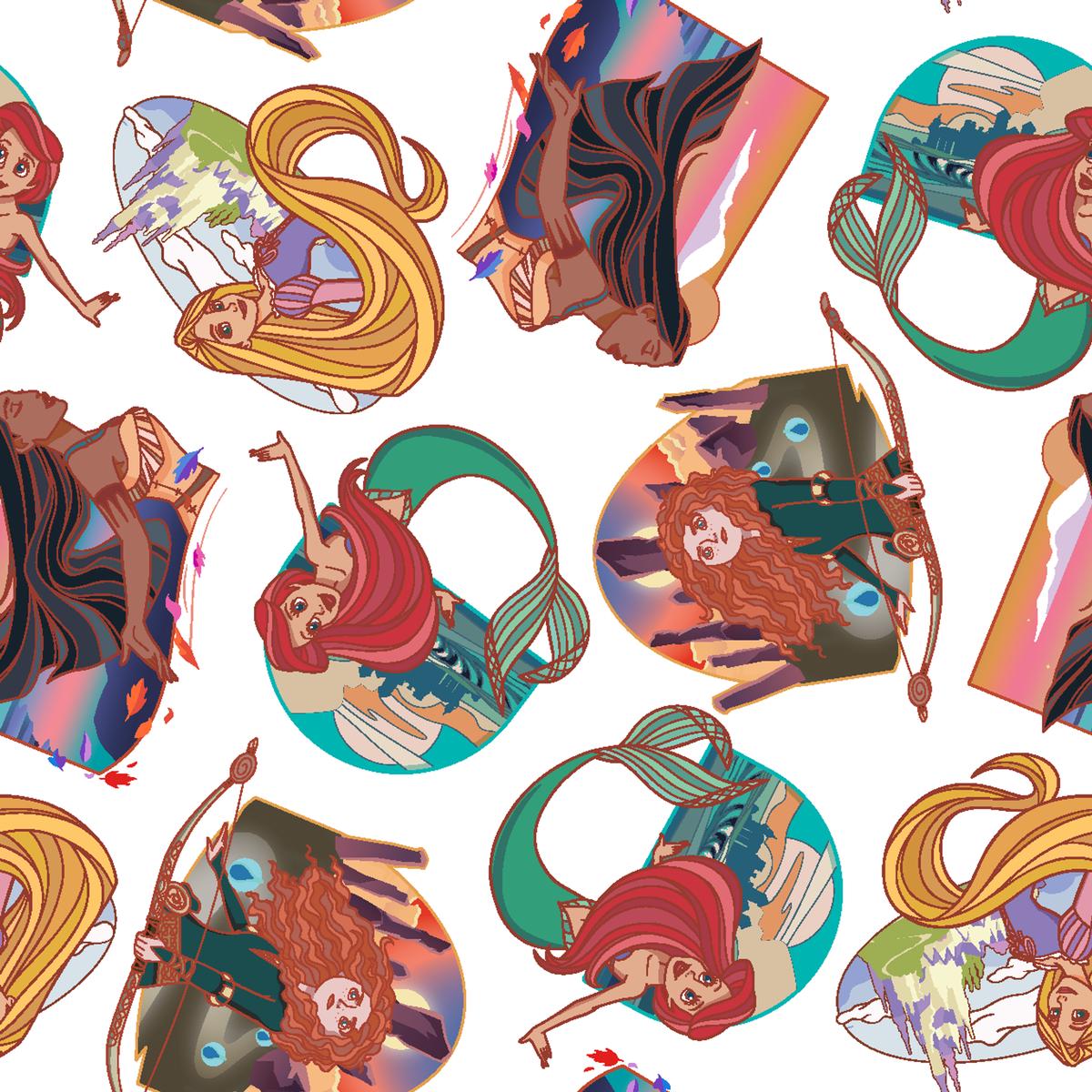 Disney Princess Storybook Landscapes Fabric