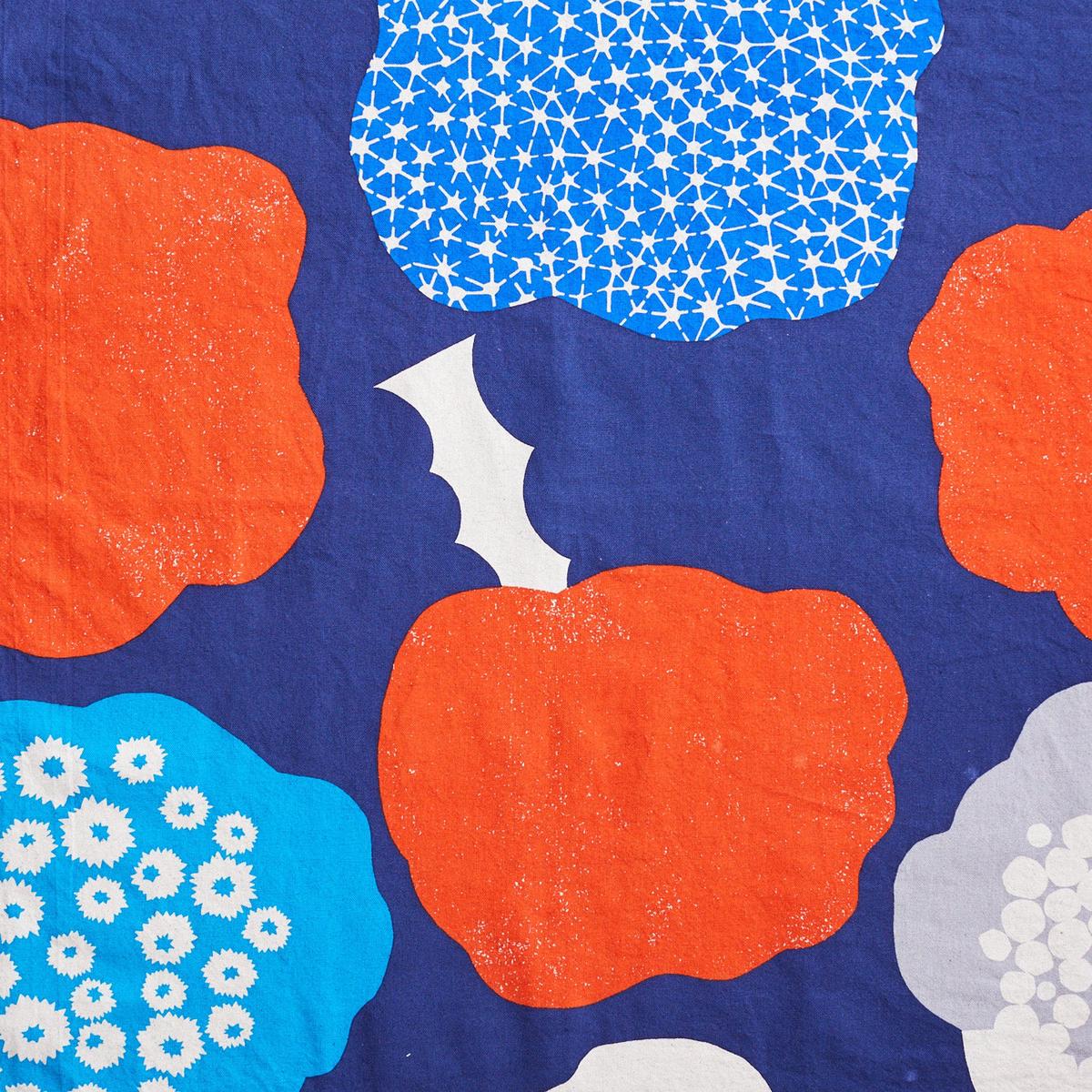 echino Cloud Flower Cotton Linen Canvas – Navy EKX-98120-20