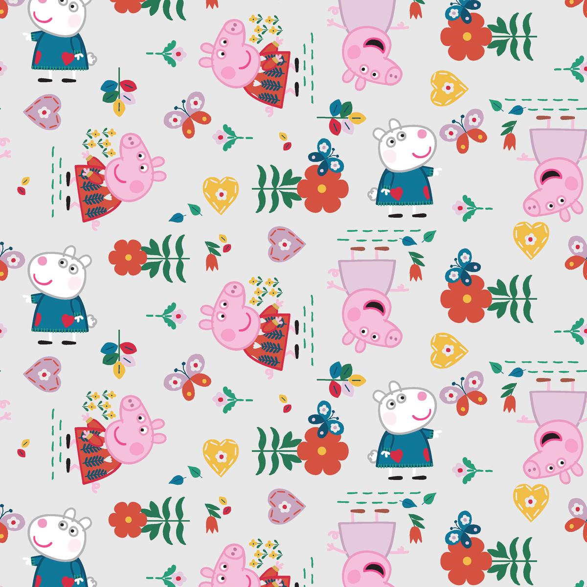 Hasbro Peppa Pig Floral Garden Fabric