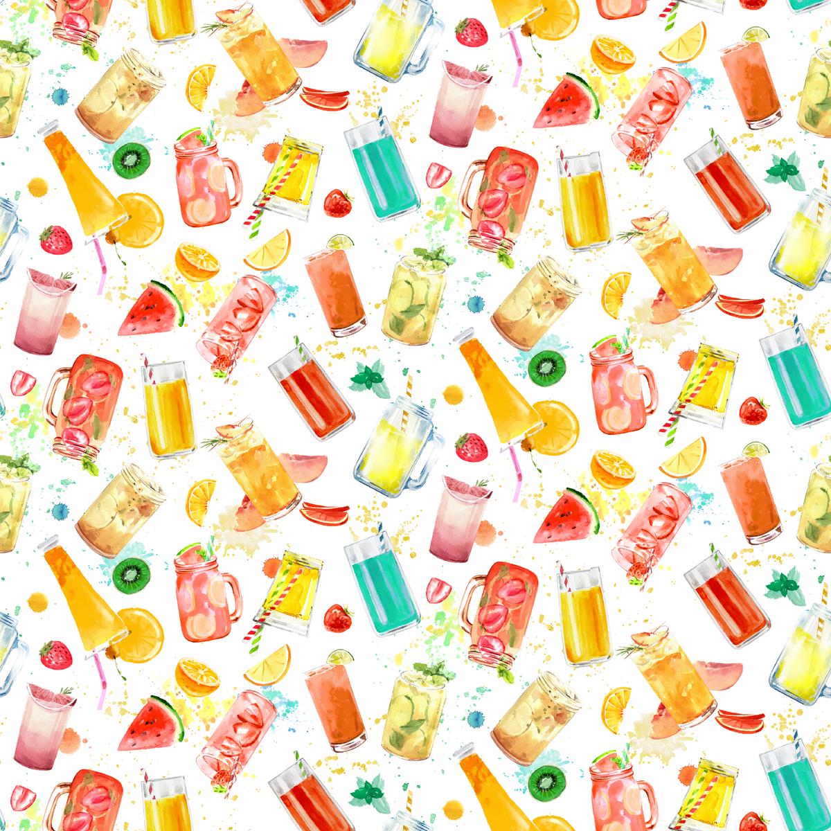 Kate Ward Thacker – Summer Splash – Colorful Cocktails Fabric