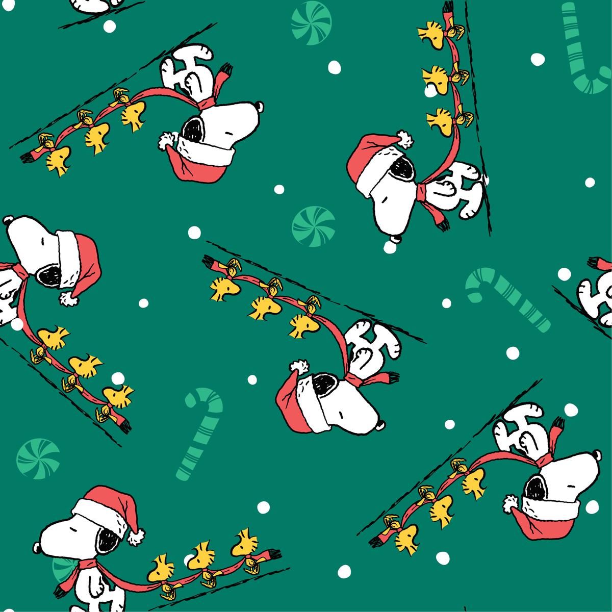 Peanuts Snoopy & Woodstock Holiday Vibes Fabric