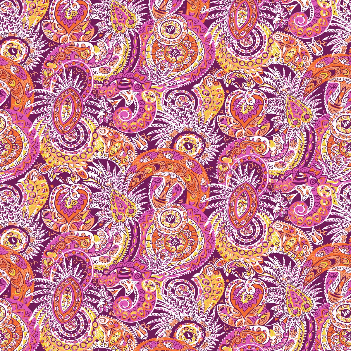 Whirl Wind, Magenta Gold Fabric