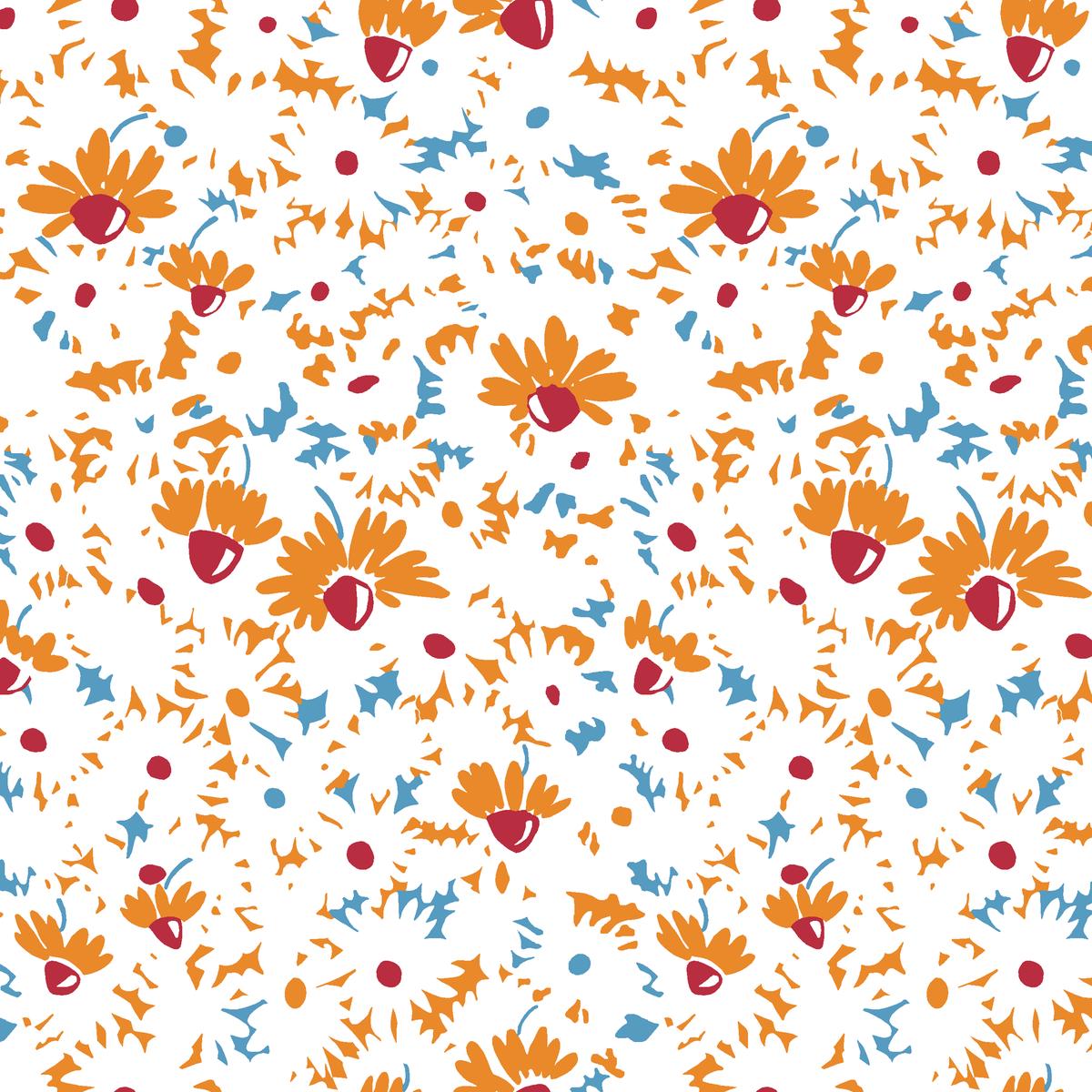 Daisy Carnival – Orange Floral Fabric