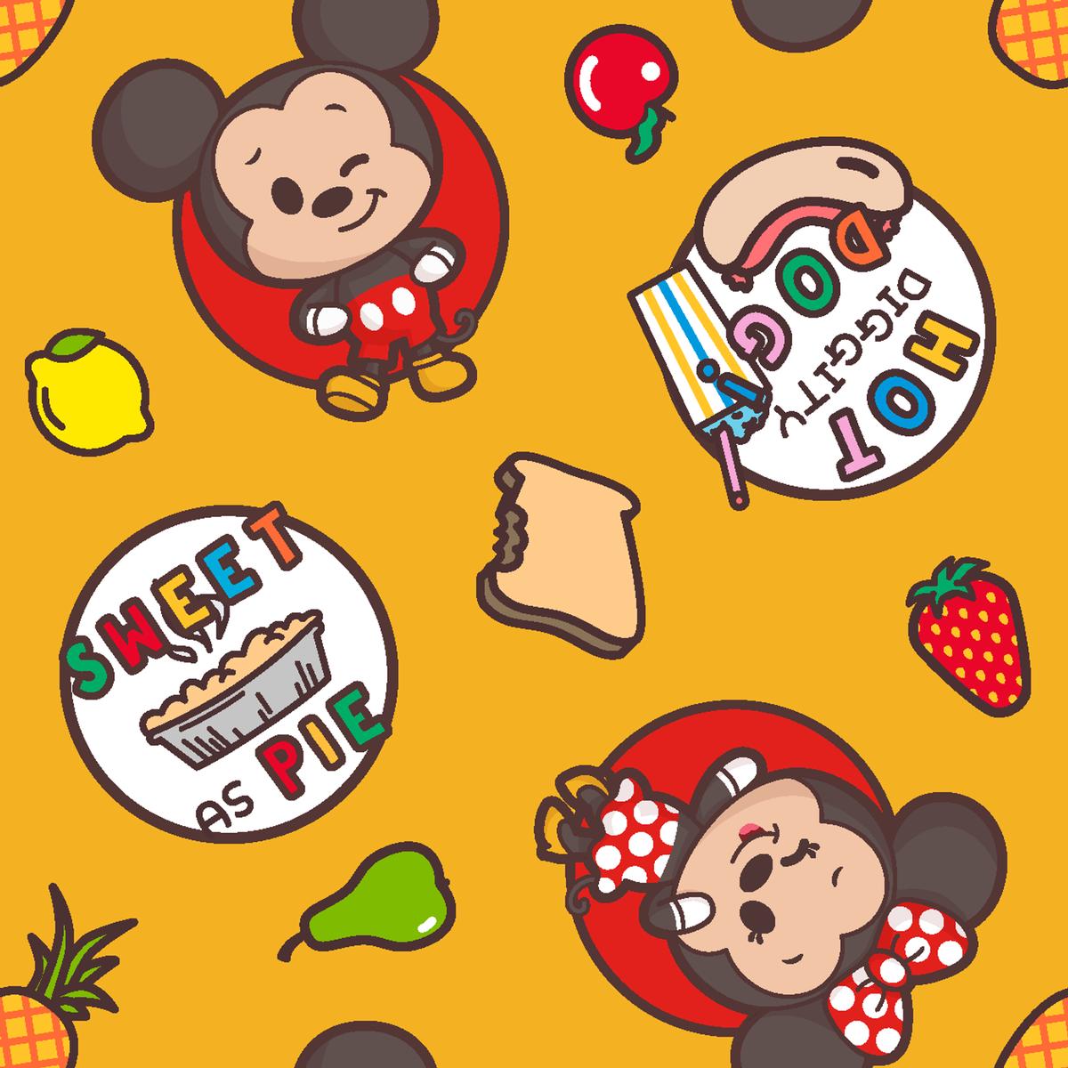 Disney Mickey Mouse & Minnie Mouse Sweet As Pie Fabric