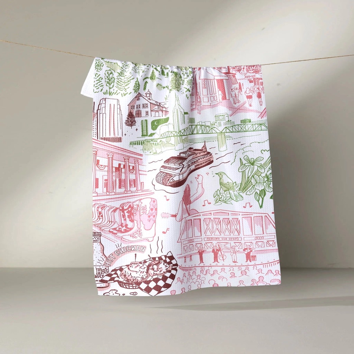 Geometry Nashville in Color Tea Towel