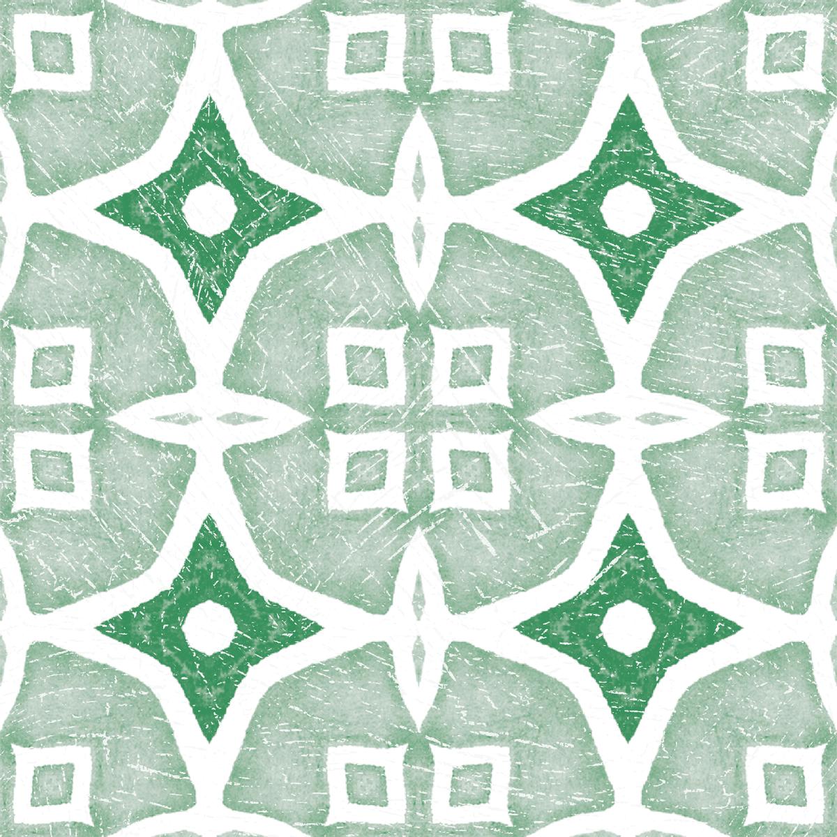 Holly Thomas Vintage Batik Green Diamond Fabric