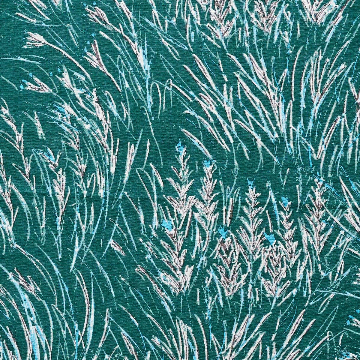 KESHIKI Harappa Cotton Linen Sheeting – Green EKX-4820-1
