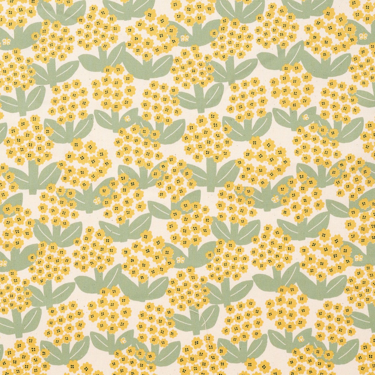 Linnea Blooming Day Cotton Oxford – White & Yellow