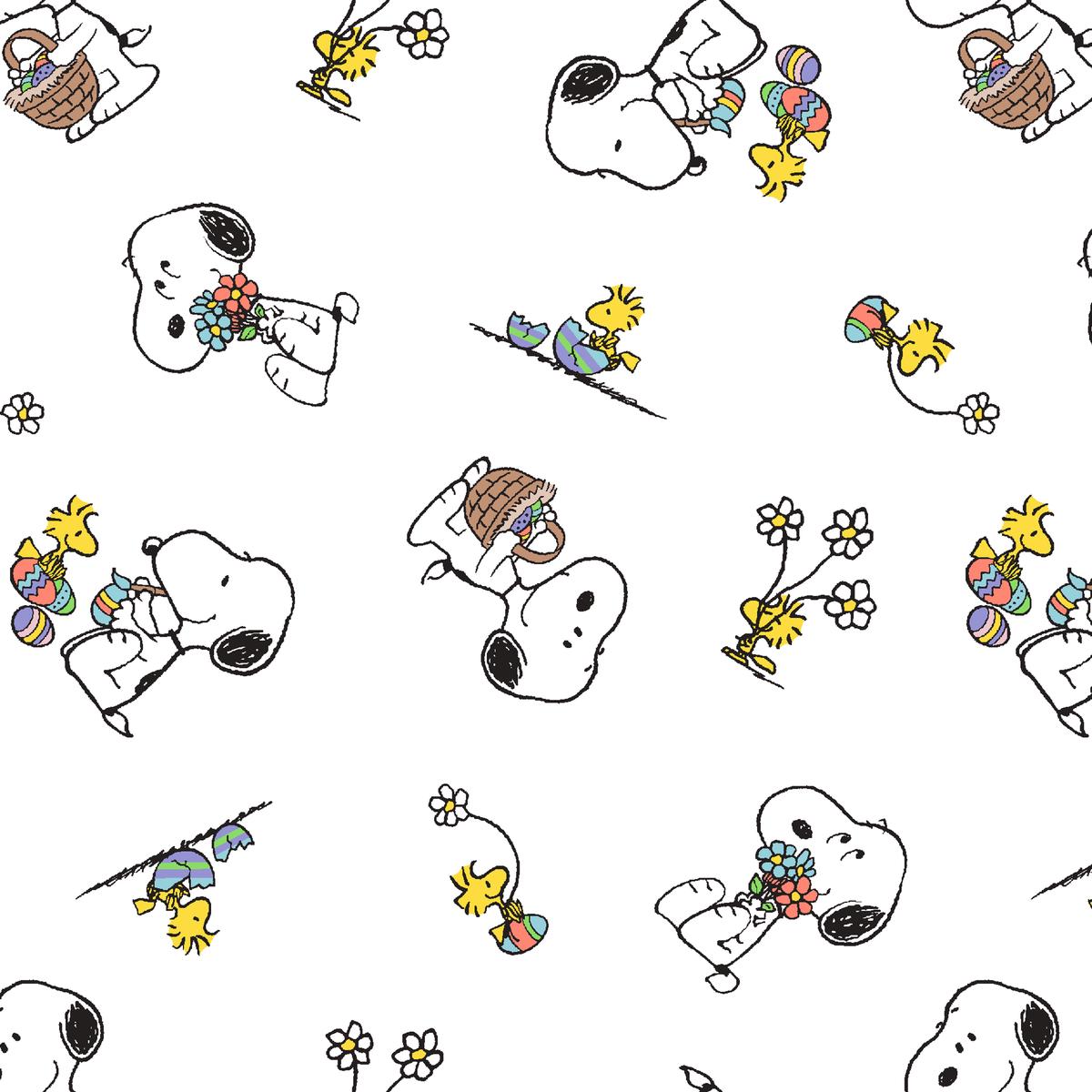 Peanuts Snoopy and Woodstock Easter Toss Fabric