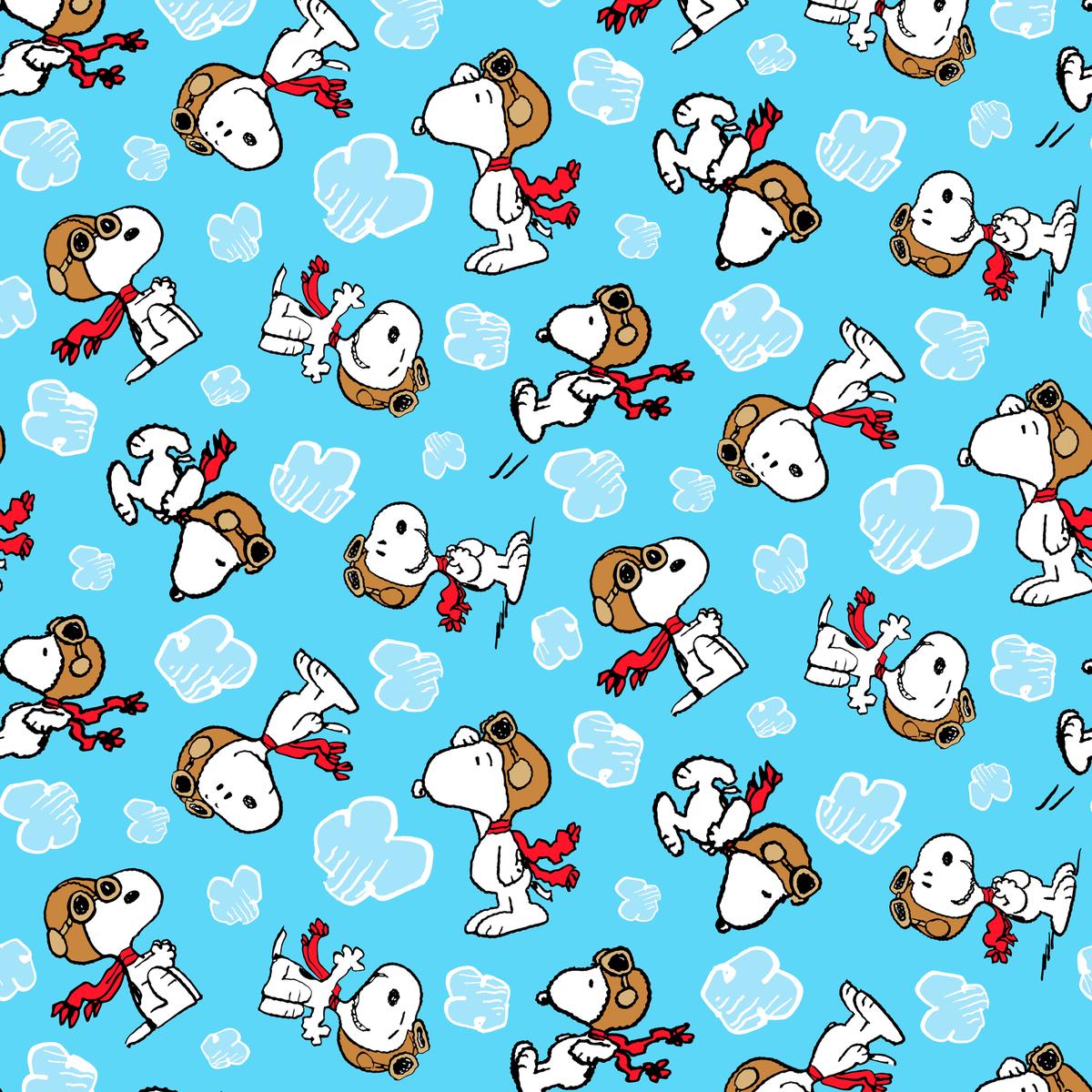 Peanuts Snoopy Aviator Clouds Fabric