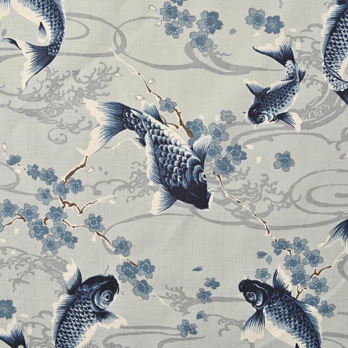 Todoroki Koi Carp Cotton Dobby – Light Grey YGA-49110-1