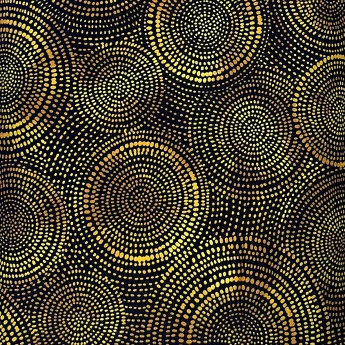108" Wide Back Fabric | Radiance Yellow Brown Circle on Black | Windham YARD