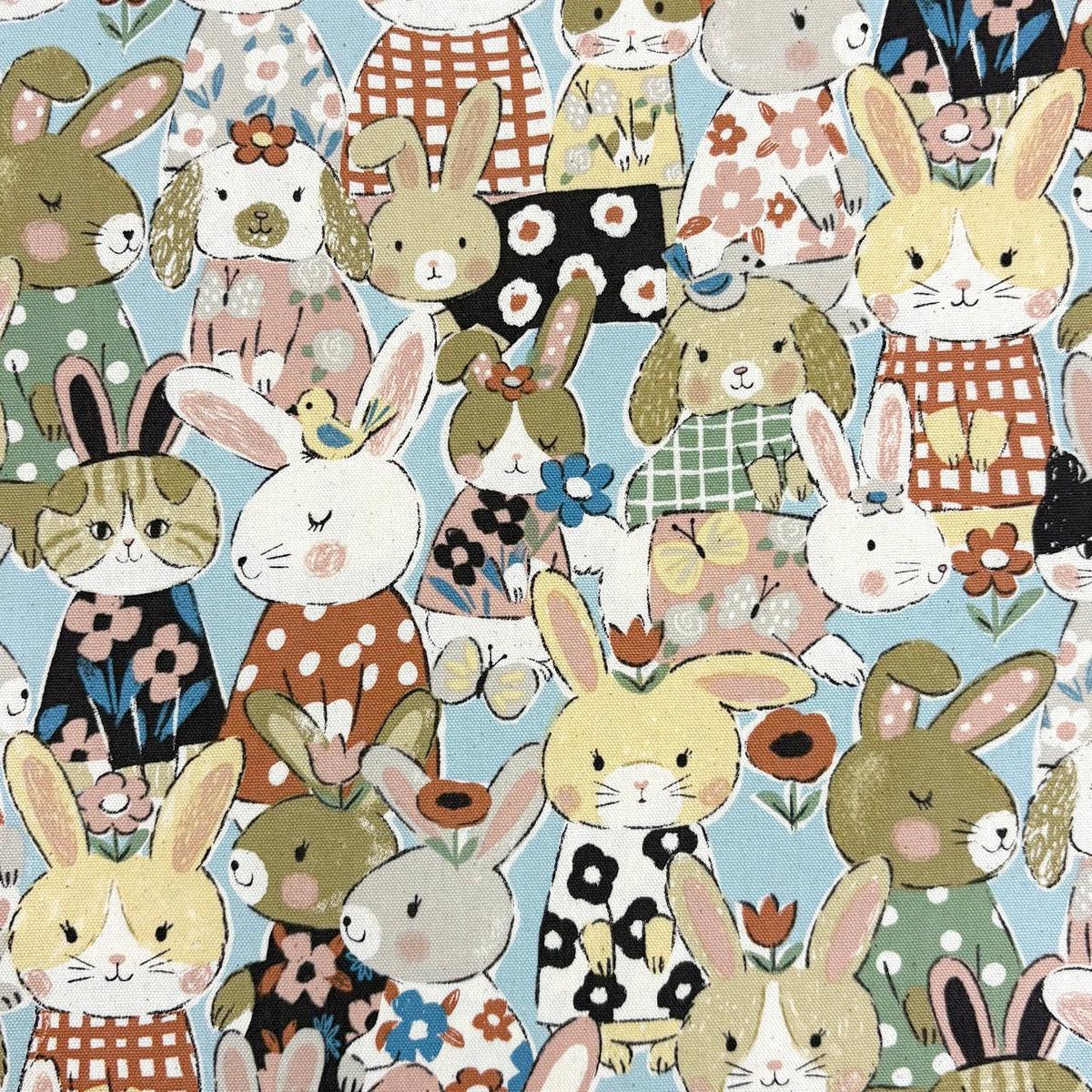 Powerful Animal Rabbits Oxford – Light Blue YGA-89000-1