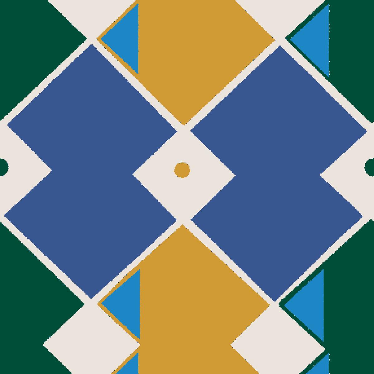 Varsity Argyle in Gold & Blue Fabric