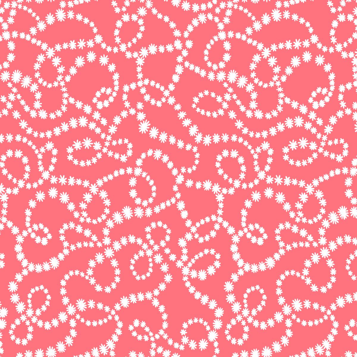 Pearl Swirl, Coral Fabric