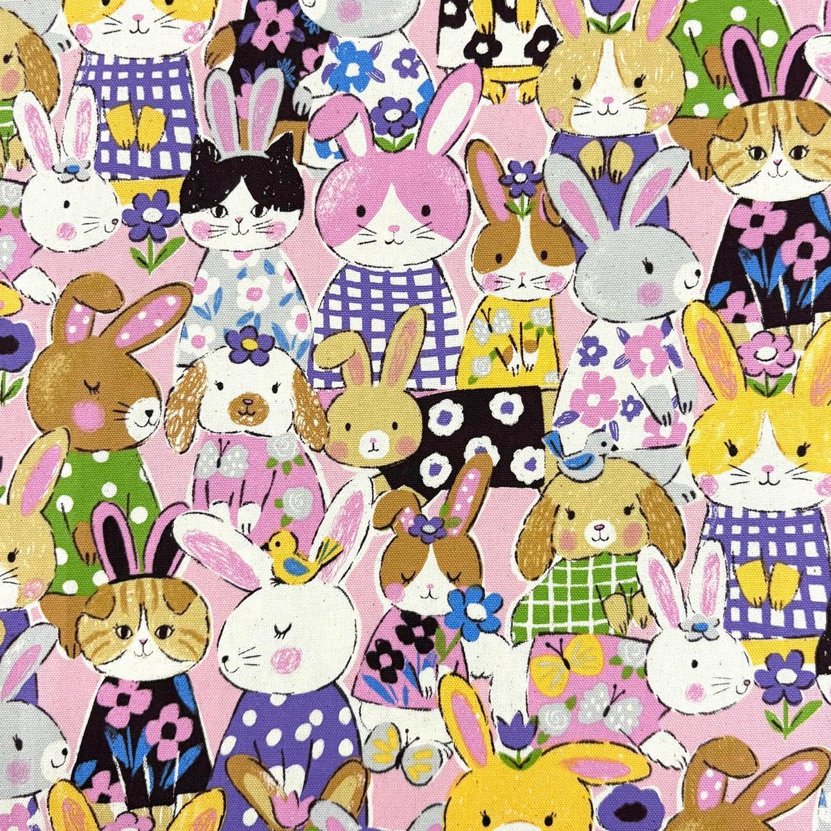 Powerful Animal Rabbits Oxford – Pink YGA-89000-1