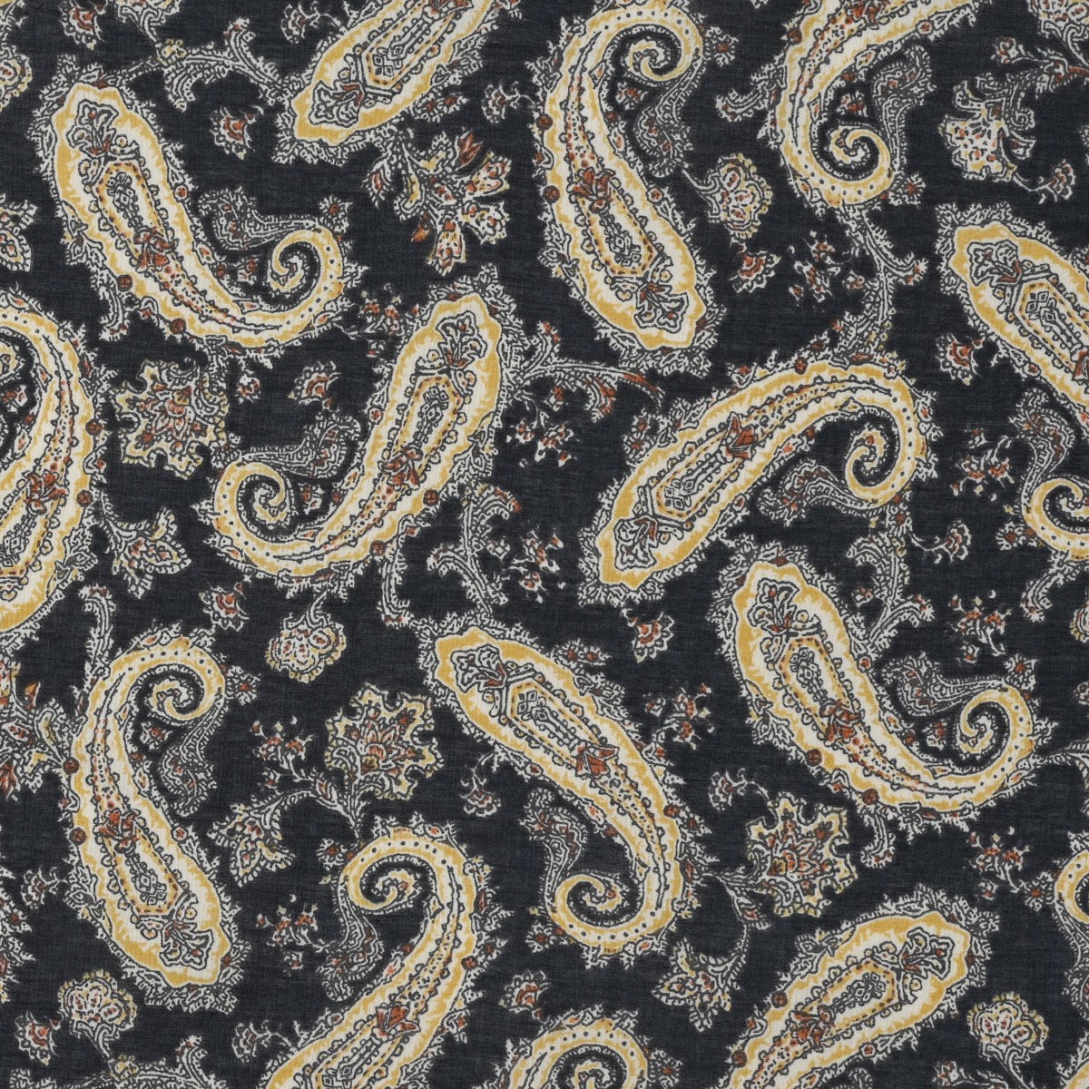 Vintage Paisley Block Print-inspired Cotton Voile – Navy NFA-3100-103