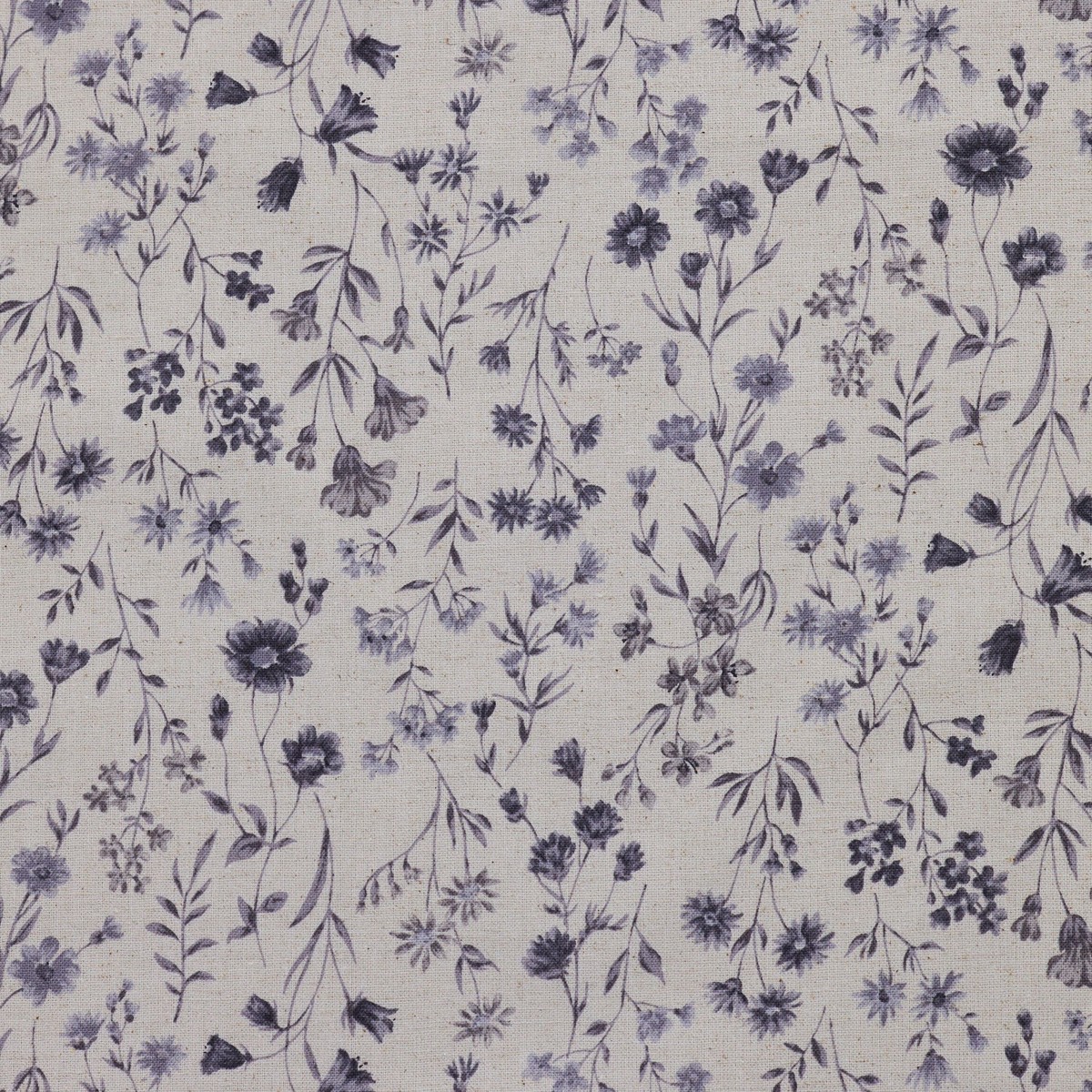 Antique Flowers Cotton Linen Sheeting – Grey YPA-69040-1