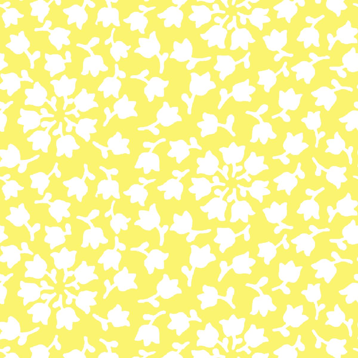 Bell Flowers on Yellow & White Fabric