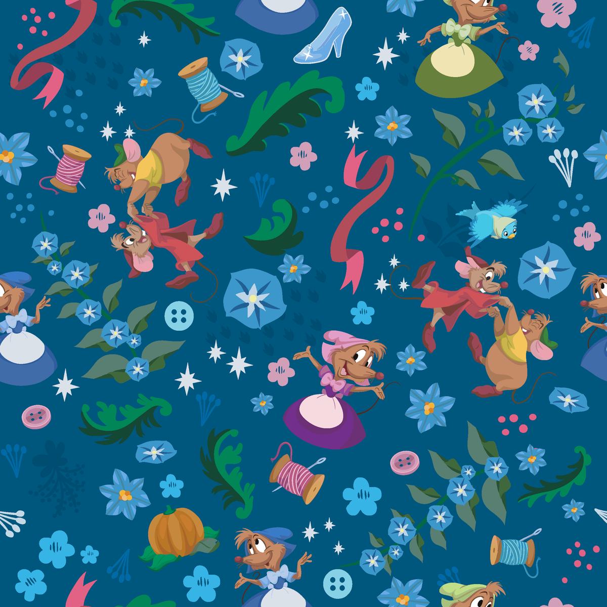 Disney Cinderella Whiskers at Work Fabric