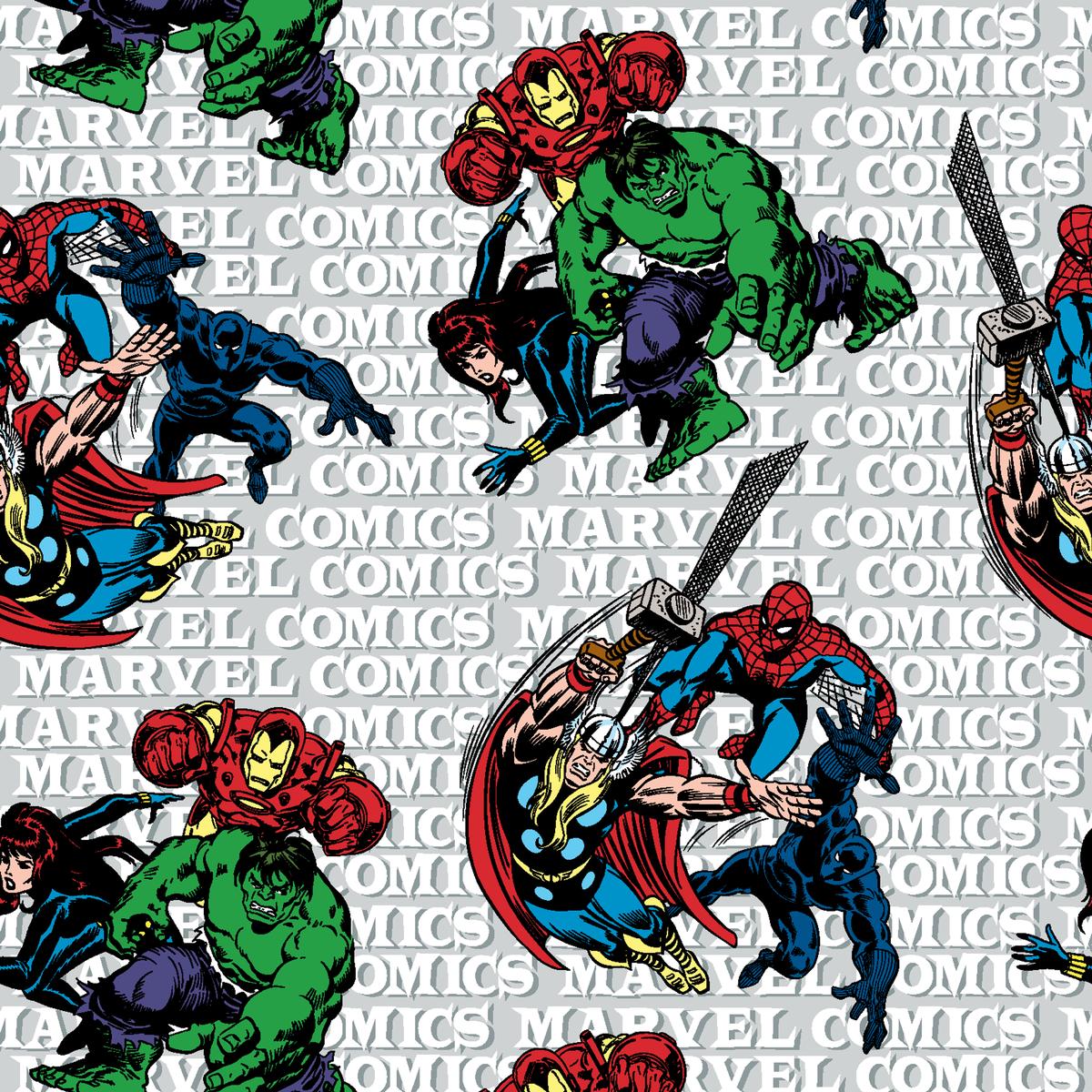 Marvel Avengers Action Scene Fabric