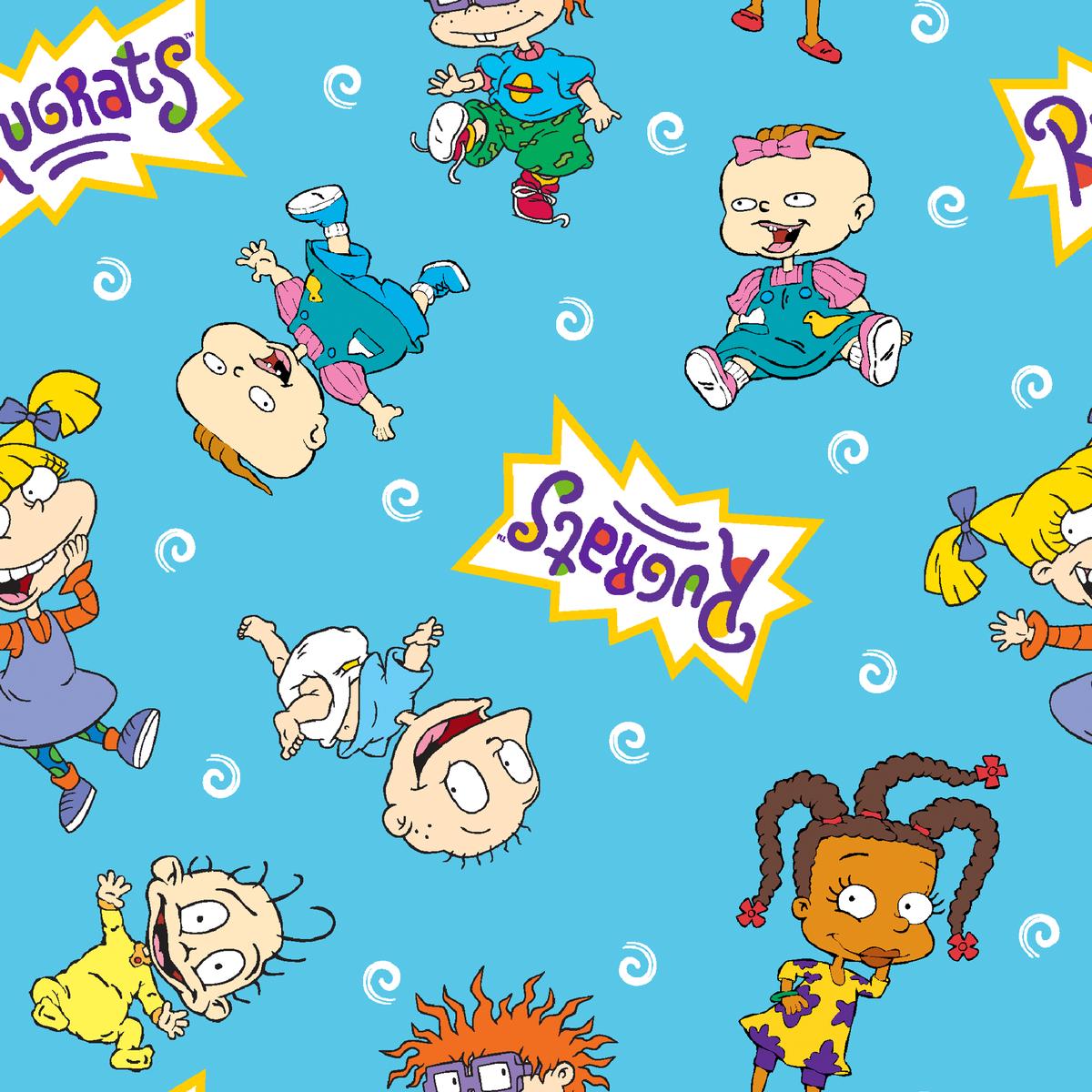 Nickelodeon Rugrats – 90s Nostalgia – Sky Blue Cartoon Fabric