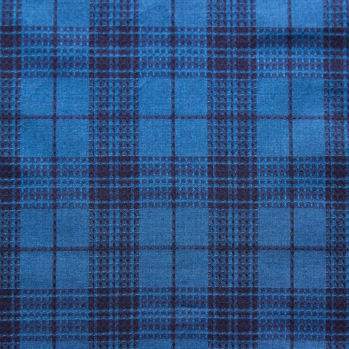 Organic Cotton Yarn-dyed Indigo Dobby – Wide Check TS-2072-1
