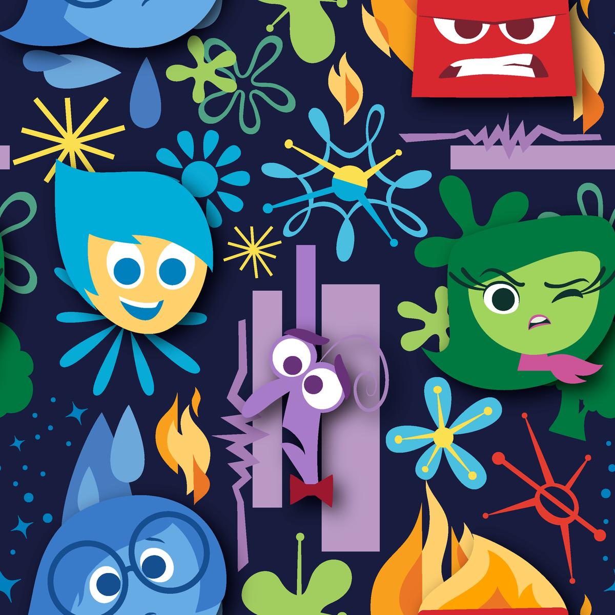 Disney and Pixar’s Inside Out Dark Blue Bold Emotions Fabric
