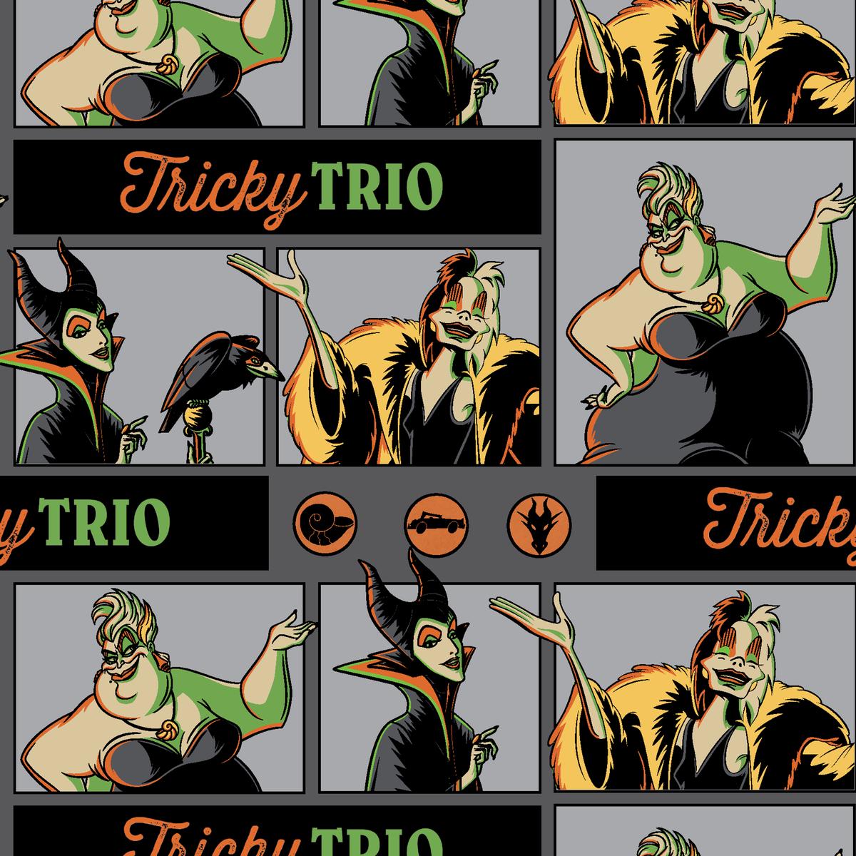 Disney Villains Halloween Tricky Trio Fabric