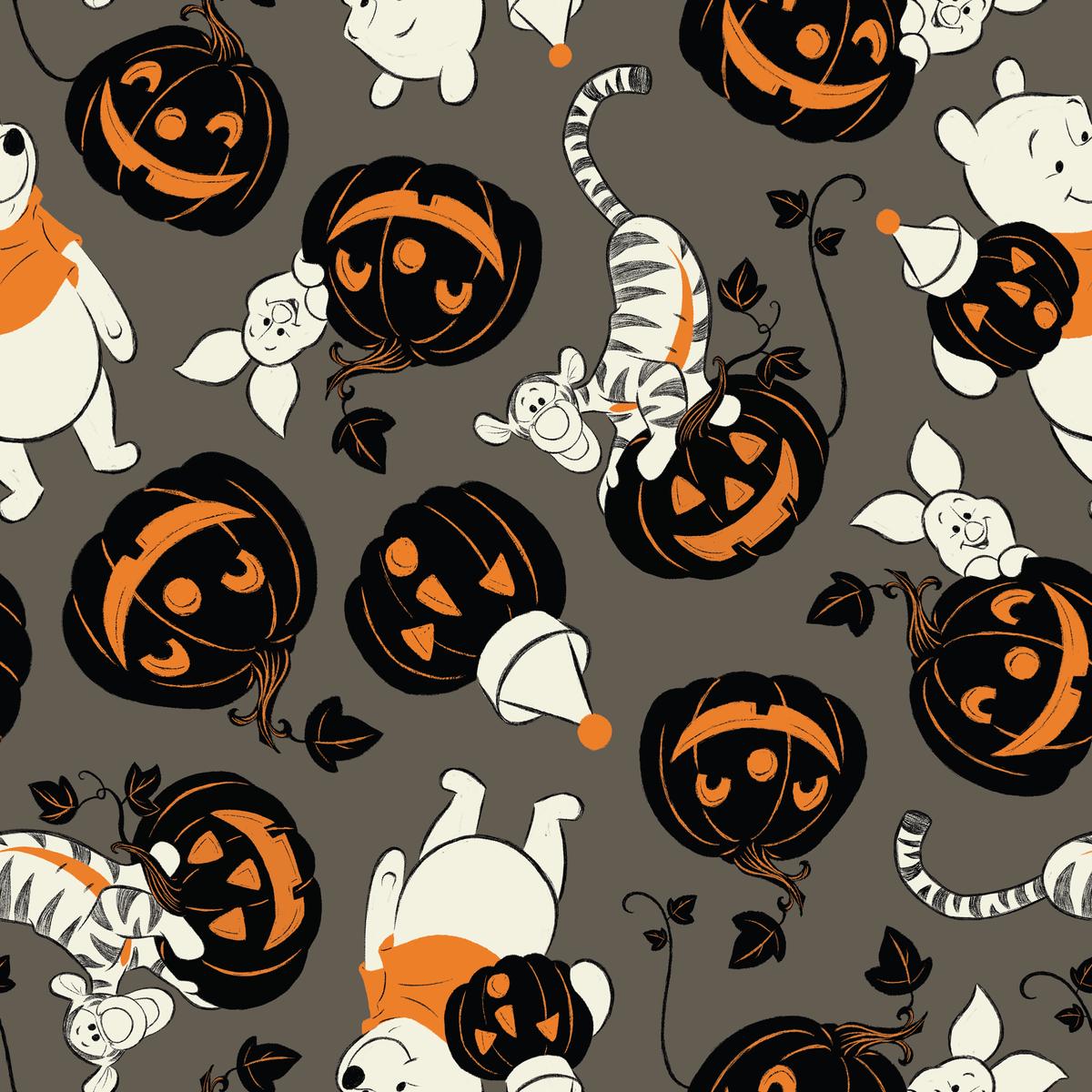 Disney Winnie the Pooh, Piglet and Tigger Pumpkins Fabric