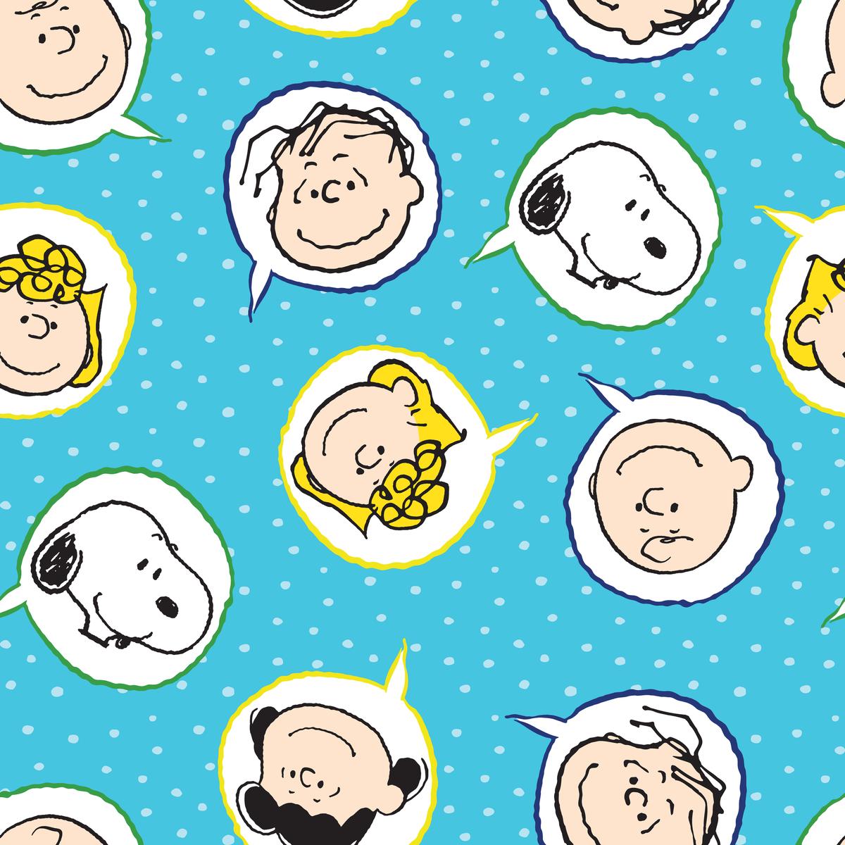 Peanuts Charlie Brown & Friends Bubble Heads Fabric