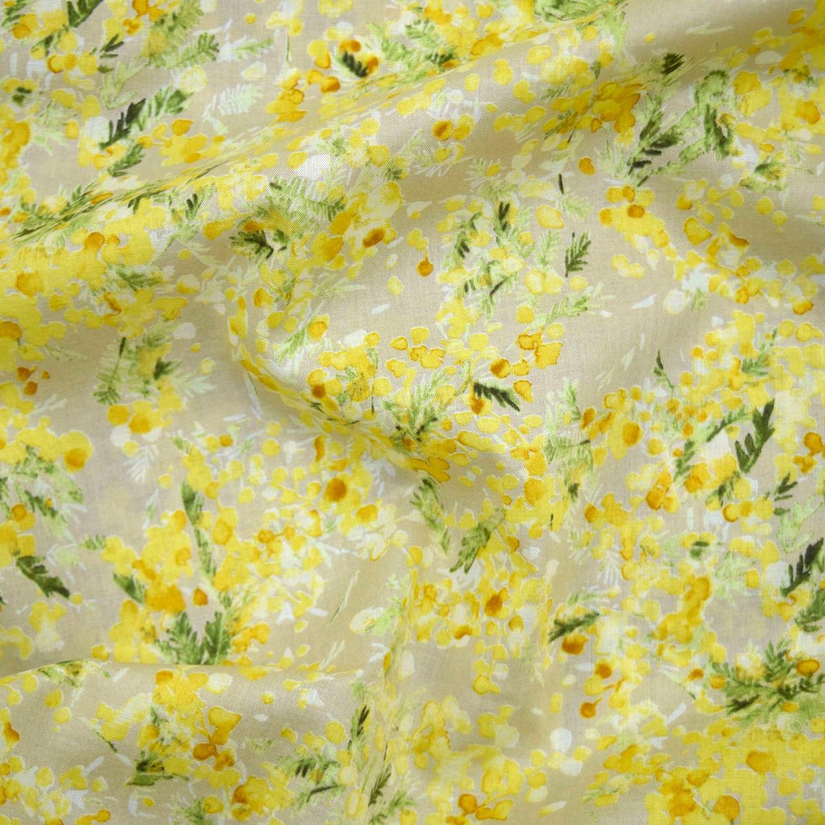 Flownny Mimosa Cotton Lawn – Beige NFA-1030-32