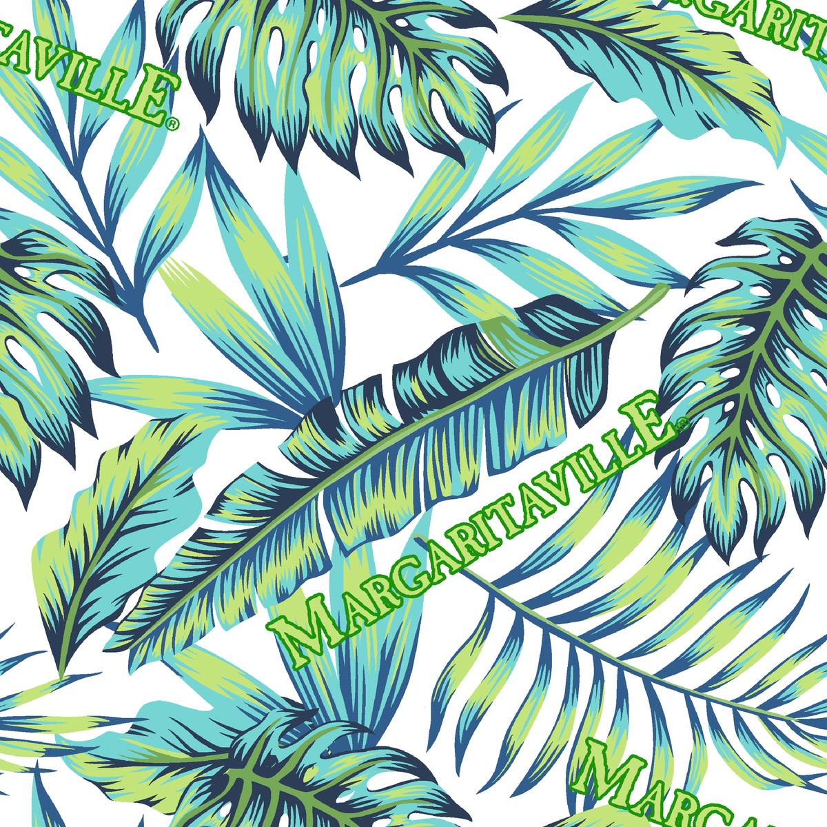 Margaritaville – Tropical Paradise – Aqua Palm Frond Fabric