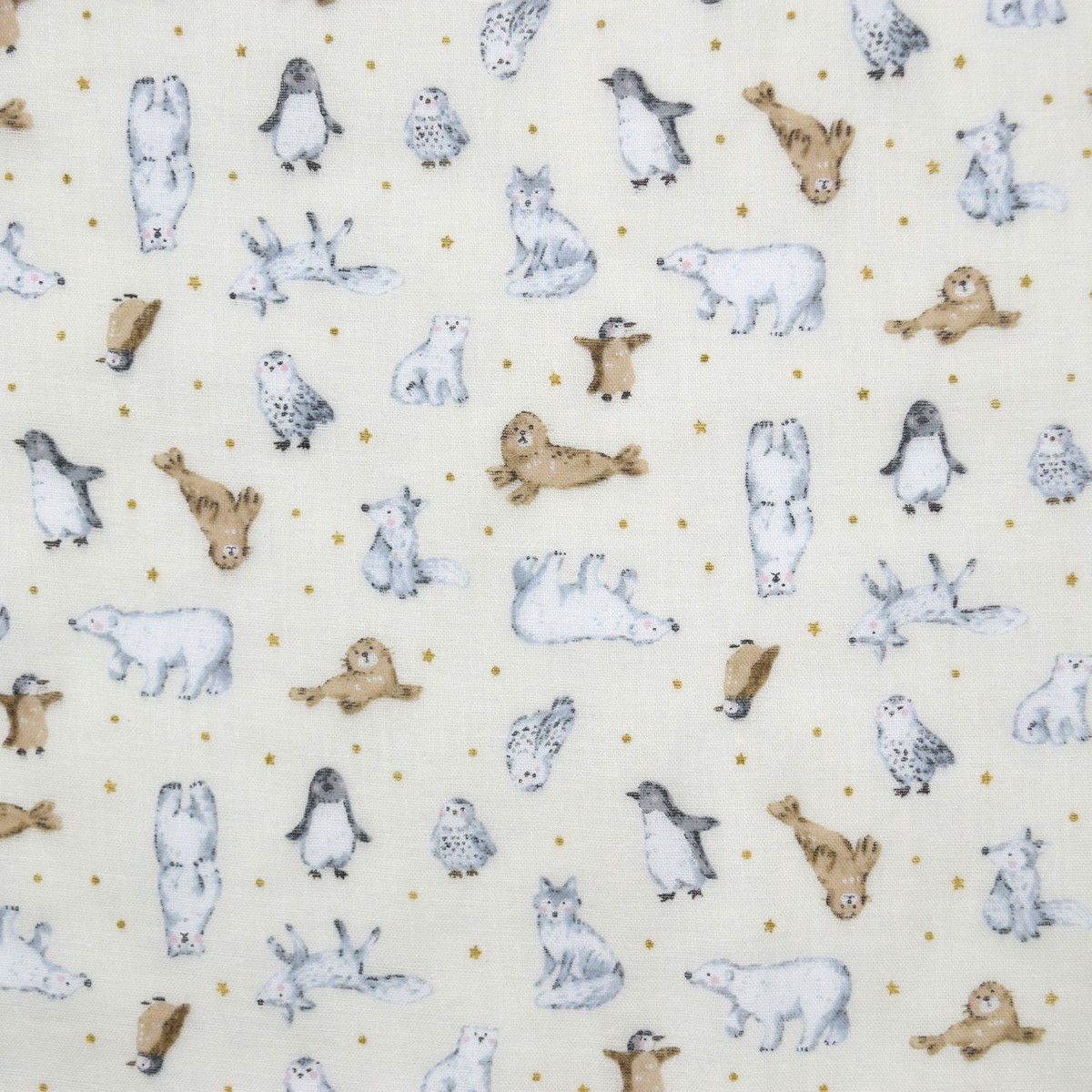 Artic Animals Cotton Double Gauze – Cream