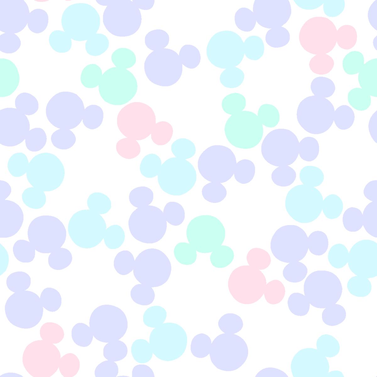 Disney Mickey Mouse Pastel Heads Fabric